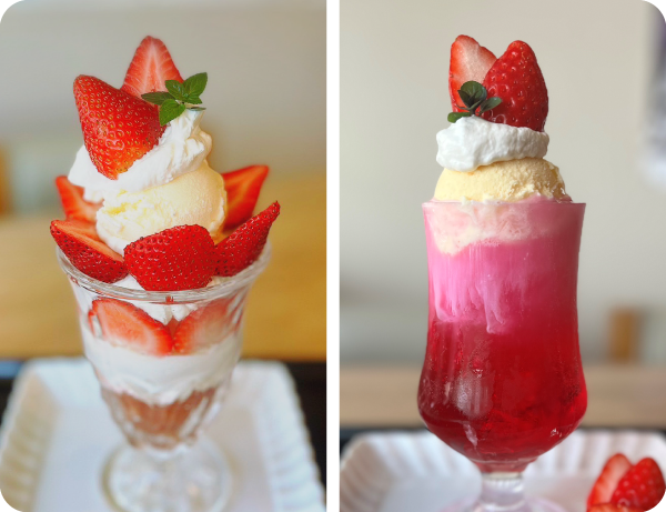 ストロベリーパフェ/イチゴクリームソーダ